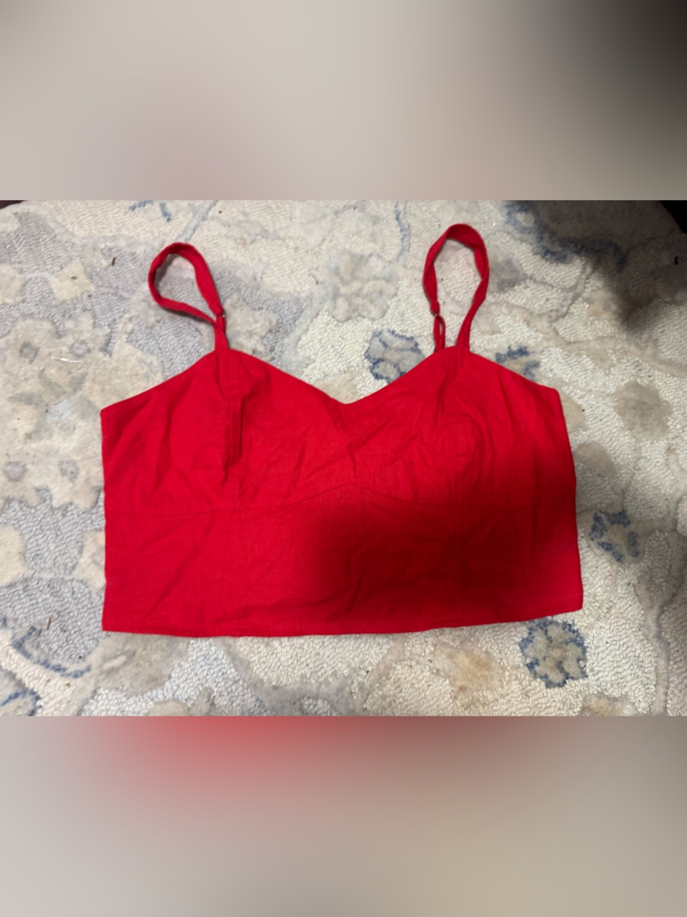 NWT HOLLISTER LINEN Women's Cropped Top - Classic Spaghetti Straps